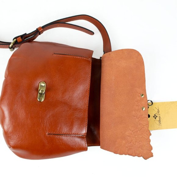 Patricia Nash Cinnamon Hand Cut Tooled Collection Veneto Floral Crossbod… - Picture 11 of 15